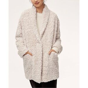 Aritzia Wilfred Free Grete Jacket White/Cream Sherpa Faux Fur Coat